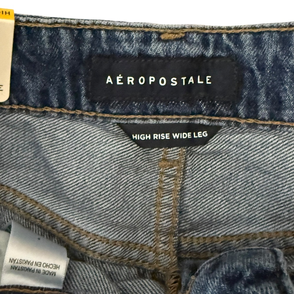 NWT Aeropostale‎ Women's Size 8 High Rise Full Wide Leg Jeans Dark Wash 5-pocket - Picture 12 of 16